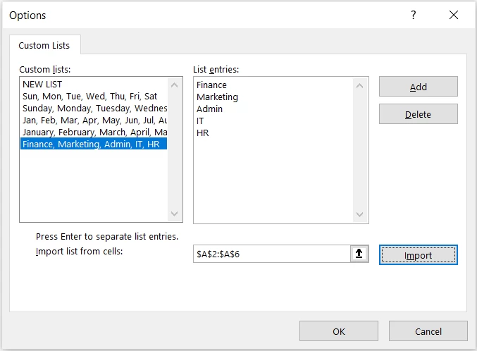 How to Create a Custom List in Excel