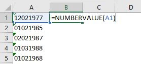 Numbervalue Function to Convert Text to Number