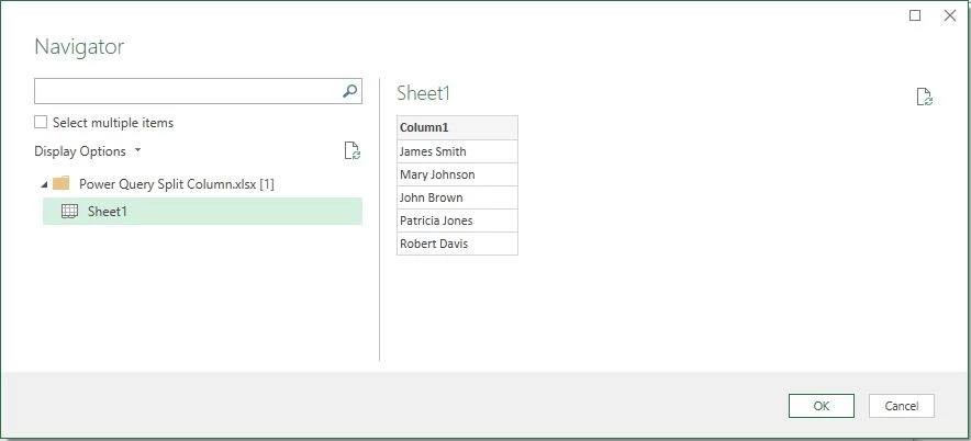 Power Query Editor Import Data